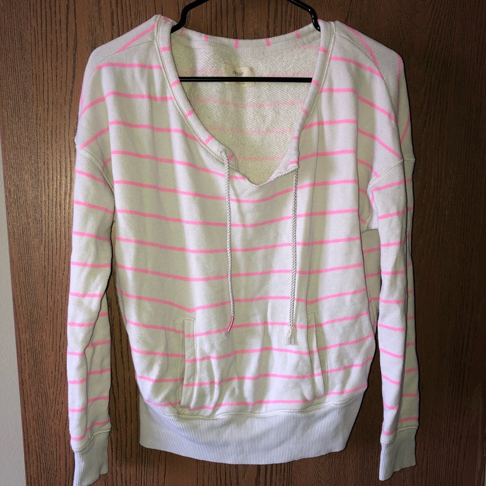 Pink and gray lounge pull over sweater